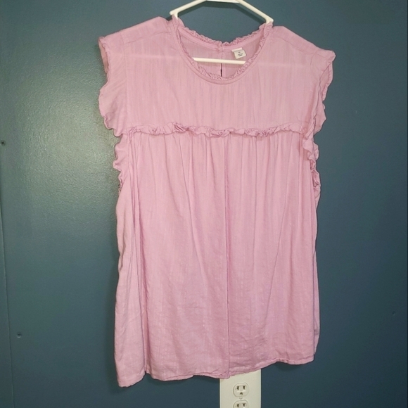Sleeveless Pink Ruffle Top XL - Picture 1 of 7